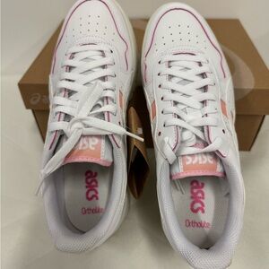 ASICS Women's White and Pink Sneakers